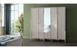 Пятистворчатый шкаф Gravita (Гравита) GRAV-33 слоновая кость