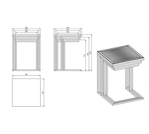 Столик журнальный 3в1 Лоретто (Loretto) Loret-53
