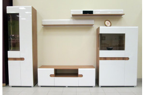 Модульная мебель для гостиной Леонардо белый глянец композиция 1