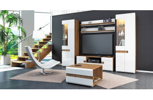 Модульная мебель для гостиной Леонардо белый полуглянец композиция 2